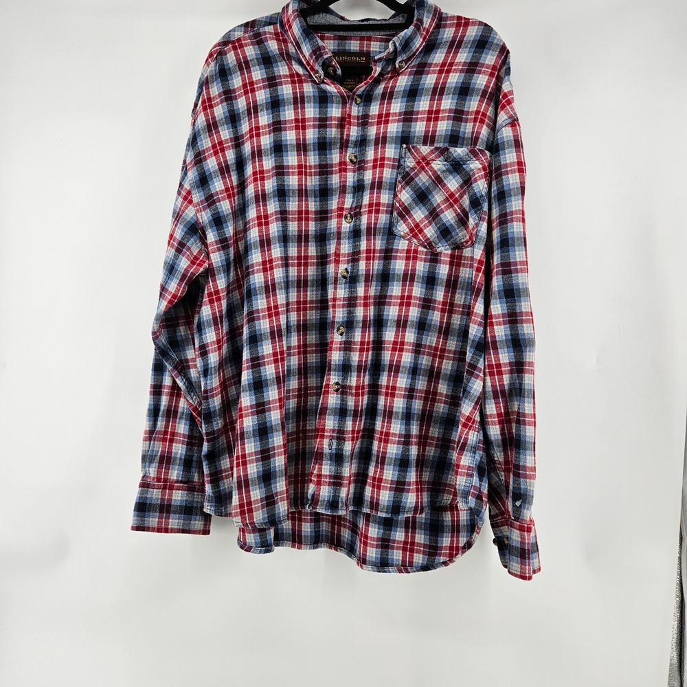 LINCOLN OUTFITTERS Plaid‎ Flannel Button Down Shirt Long Sleeve 3XL Lumberjack
